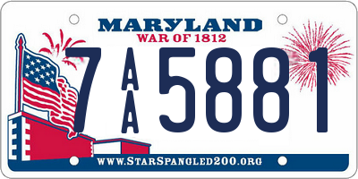 MD license plate 7AA5881