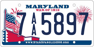 MD license plate 7AA5897