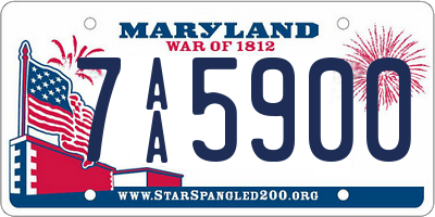 MD license plate 7AA5900