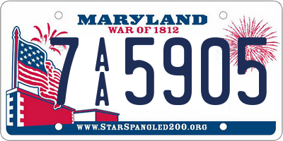 MD license plate 7AA5905