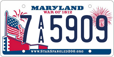 MD license plate 7AA5909