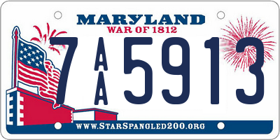 MD license plate 7AA5913