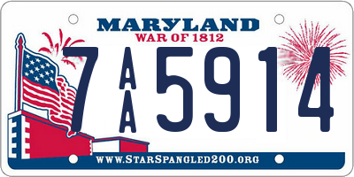 MD license plate 7AA5914