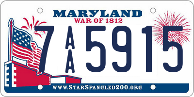 MD license plate 7AA5915