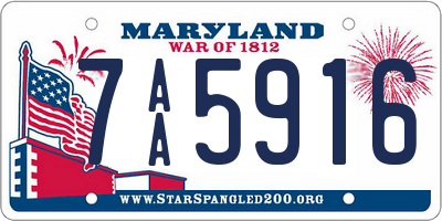 MD license plate 7AA5916