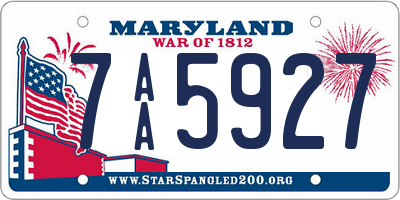 MD license plate 7AA5927