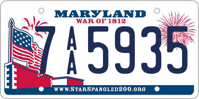 MD license plate 7AA5935