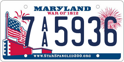 MD license plate 7AA5936