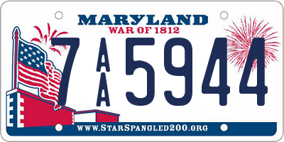 MD license plate 7AA5944