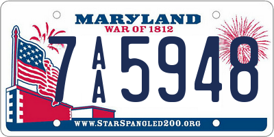 MD license plate 7AA5948