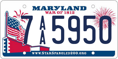 MD license plate 7AA5950