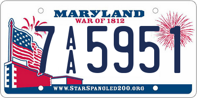 MD license plate 7AA5951