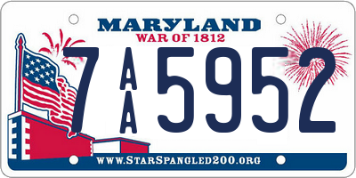 MD license plate 7AA5952