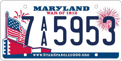 MD license plate 7AA5953