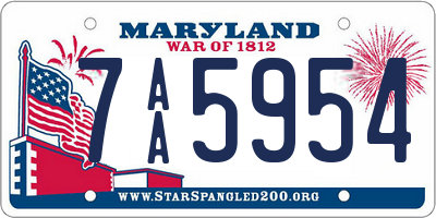 MD license plate 7AA5954