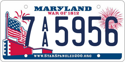 MD license plate 7AA5956