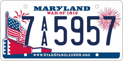 MD license plate 7AA5957