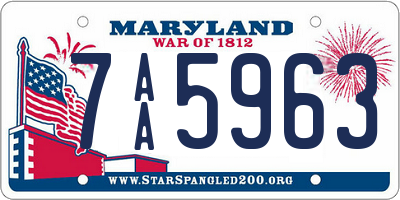 MD license plate 7AA5963