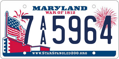 MD license plate 7AA5964