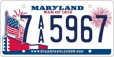 MD license plate 7AA5967