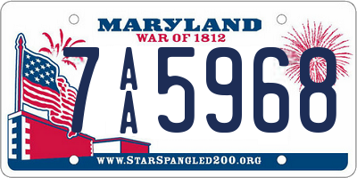 MD license plate 7AA5968