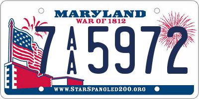 MD license plate 7AA5972