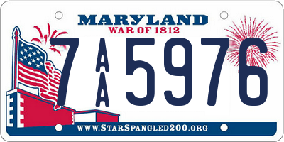 MD license plate 7AA5976