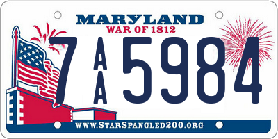 MD license plate 7AA5984