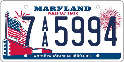 MD license plate 7AA5994