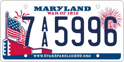 MD license plate 7AA5996