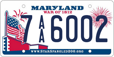 MD license plate 7AA6002