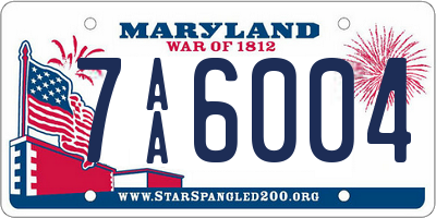 MD license plate 7AA6004