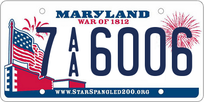 MD license plate 7AA6006