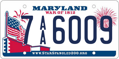 MD license plate 7AA6009