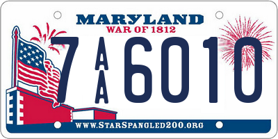 MD license plate 7AA6010