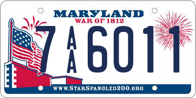 MD license plate 7AA6011