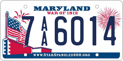 MD license plate 7AA6014