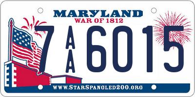 MD license plate 7AA6015