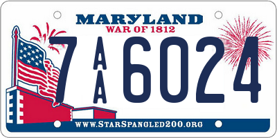 MD license plate 7AA6024