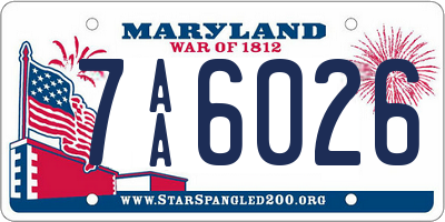MD license plate 7AA6026