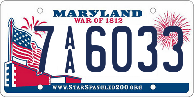 MD license plate 7AA6033