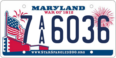 MD license plate 7AA6036