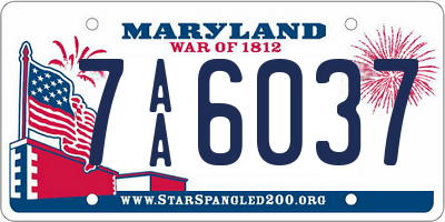 MD license plate 7AA6037