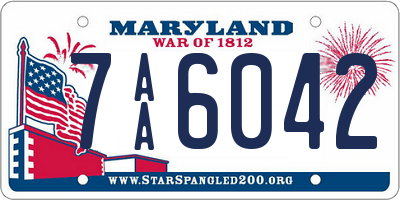 MD license plate 7AA6042