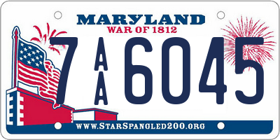 MD license plate 7AA6045