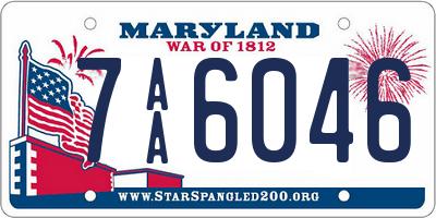 MD license plate 7AA6046