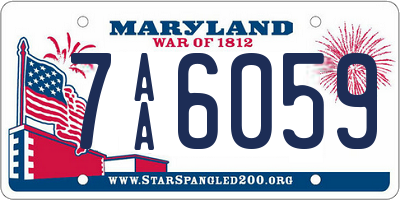 MD license plate 7AA6059