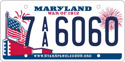 MD license plate 7AA6060