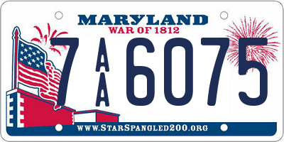 MD license plate 7AA6075