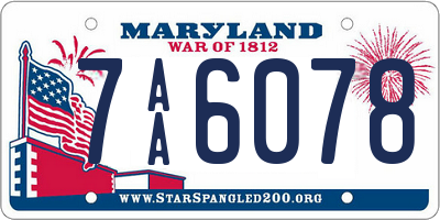 MD license plate 7AA6078